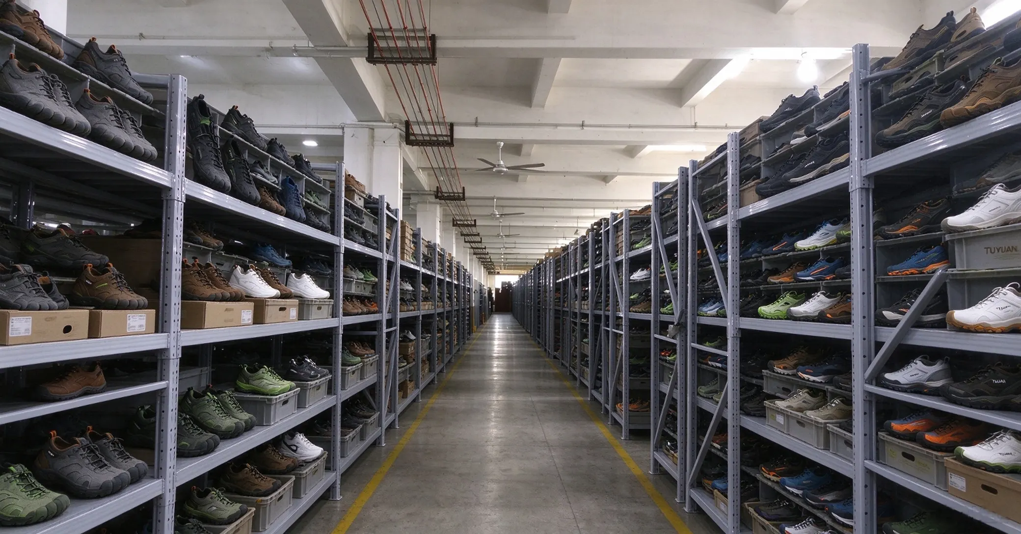 Footwear warehouse with sufficient stock
